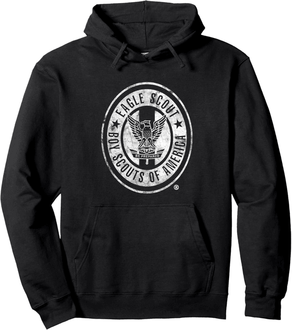 Eagle Scout Vintage White Distressed Pullover Hoodie