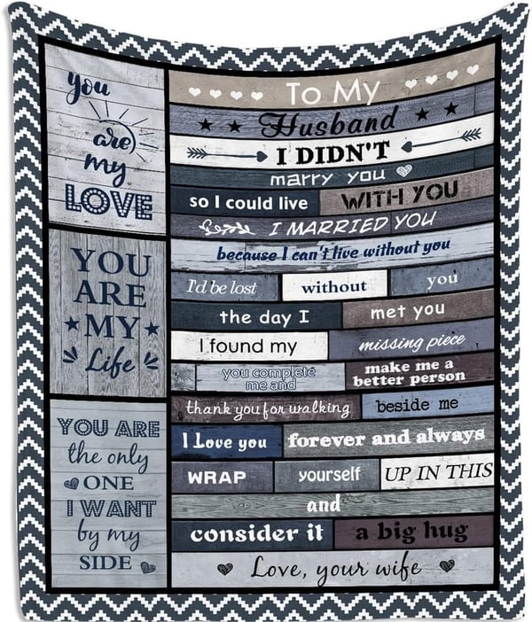 Anniversary Gift: I Love You My Man Throw Blanket 60