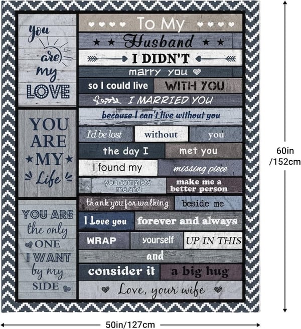Anniversary Gift: I Love You My Man Throw Blanket 60