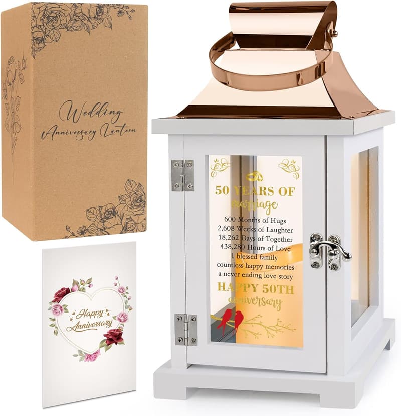 50th Anniversary Lantern – Celebration Decor for Couples