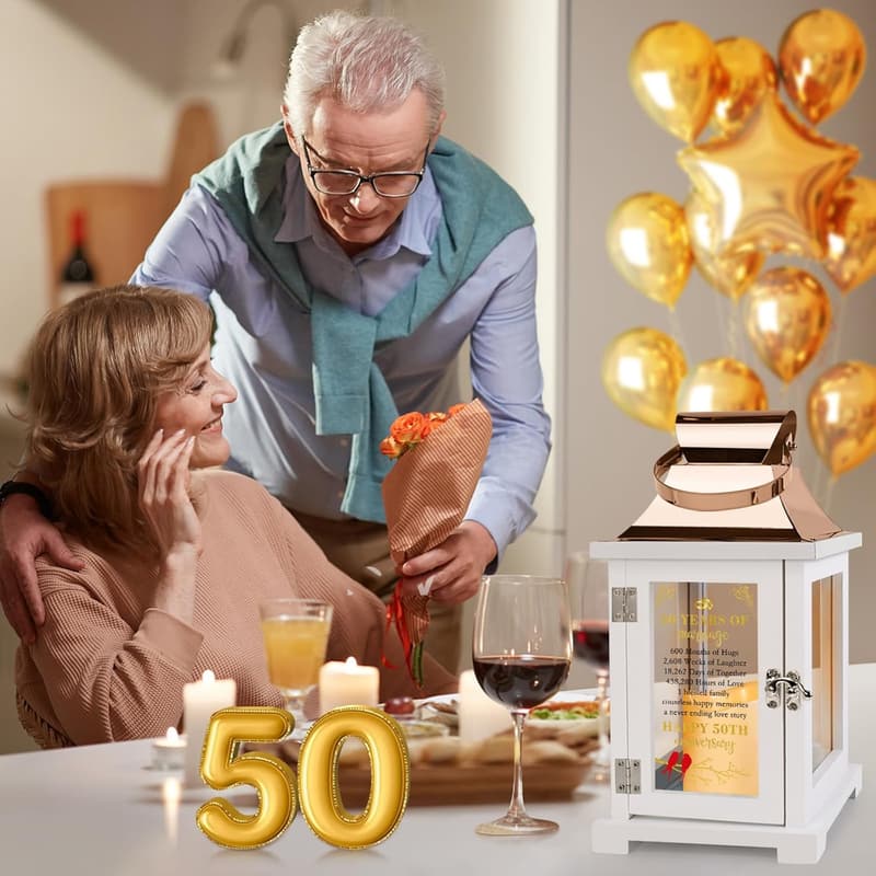 50th Anniversary Lantern – Celebration Decor for Couples