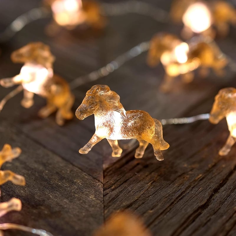 Horse-Themed Fairy String Lights - 20 LED Battery Operated Décor