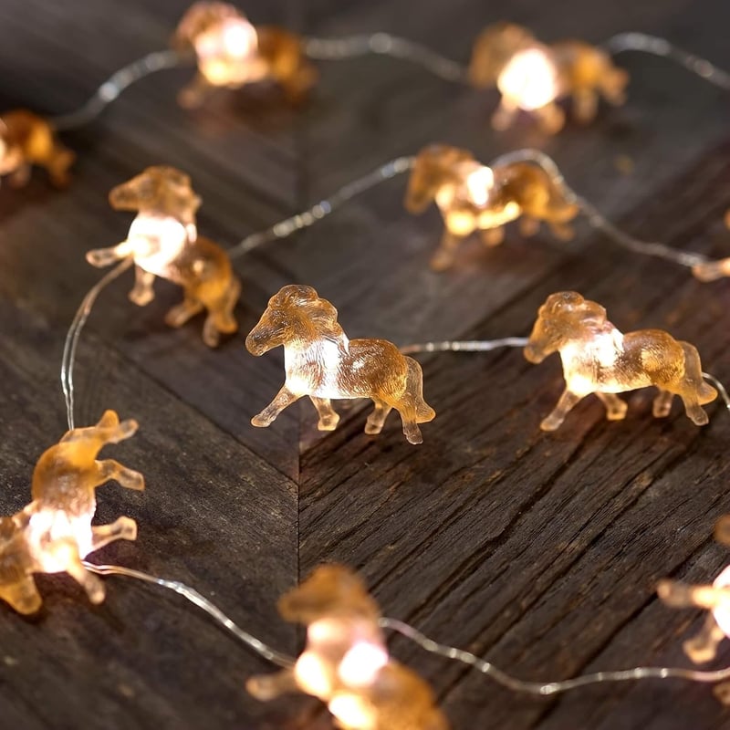 Horse-Themed Fairy String Lights - 20 LED Battery Operated Décor