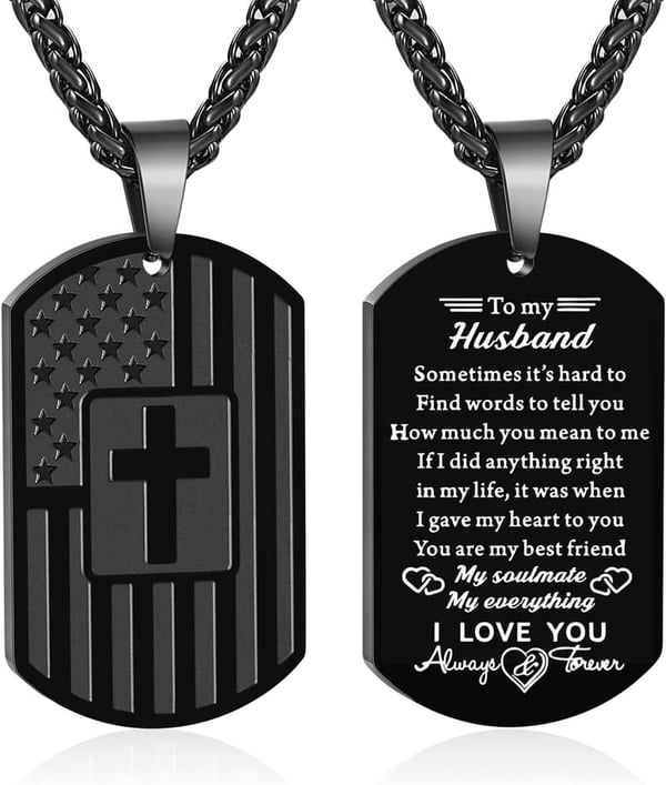 Graduation & Father's Day Christian Dog Tag Necklace for Men