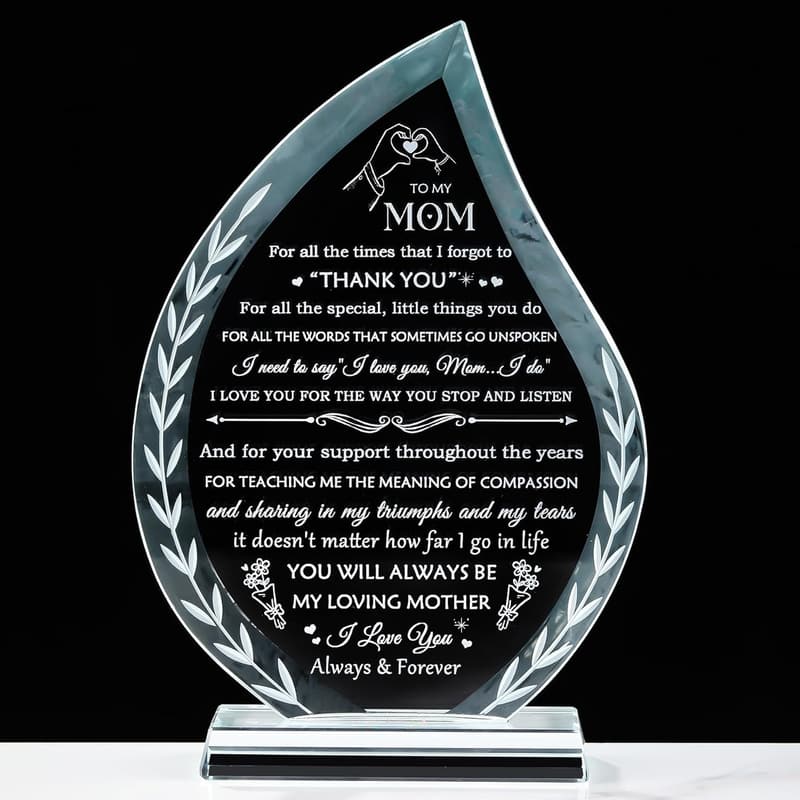 Mother's Day Glass Plaque Gift for Mom from Kids