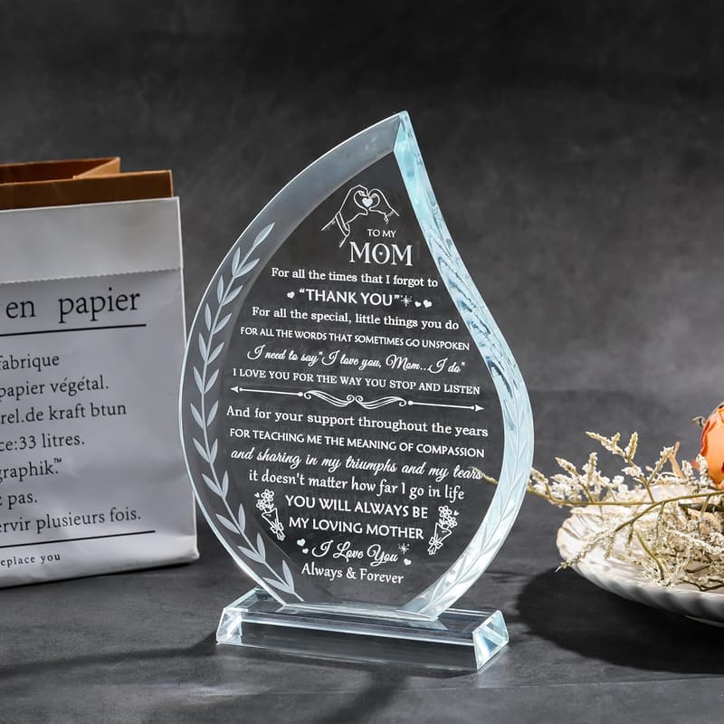 Mother's Day Glass Plaque Gift for Mom from Kids