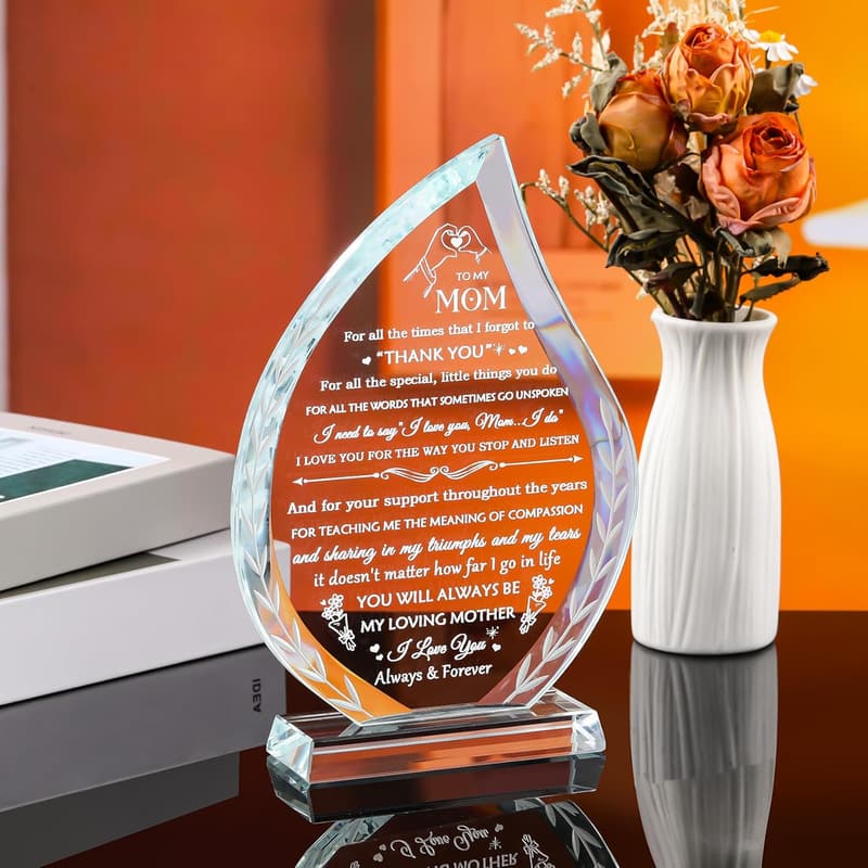 Mother's Day Glass Plaque Gift for Mom from Kids