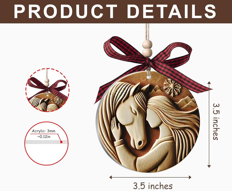2024 Acrylic Horse Ornament for Girls & Horse Lovers
