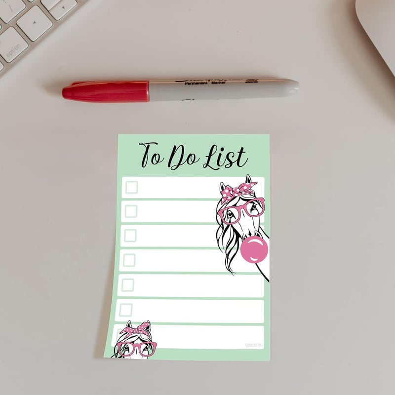Funny Horse To-Do List Notepad for Equestrian Lovers - 50 Pages