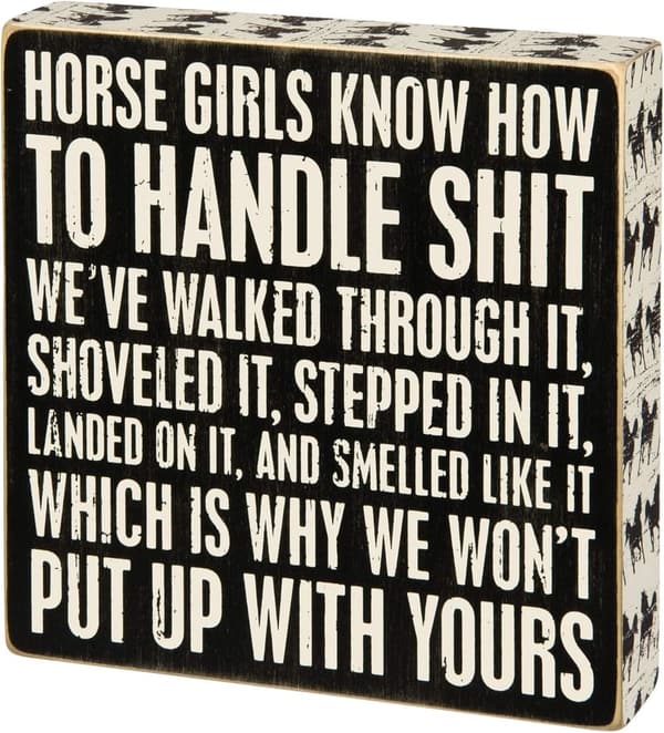 Horse Girls Box Sign by Primitives by Kathy