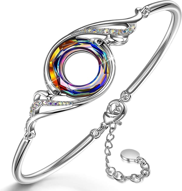 Birthday Gift: Adjustable Phoenix Bracelet with Austrian Crystals