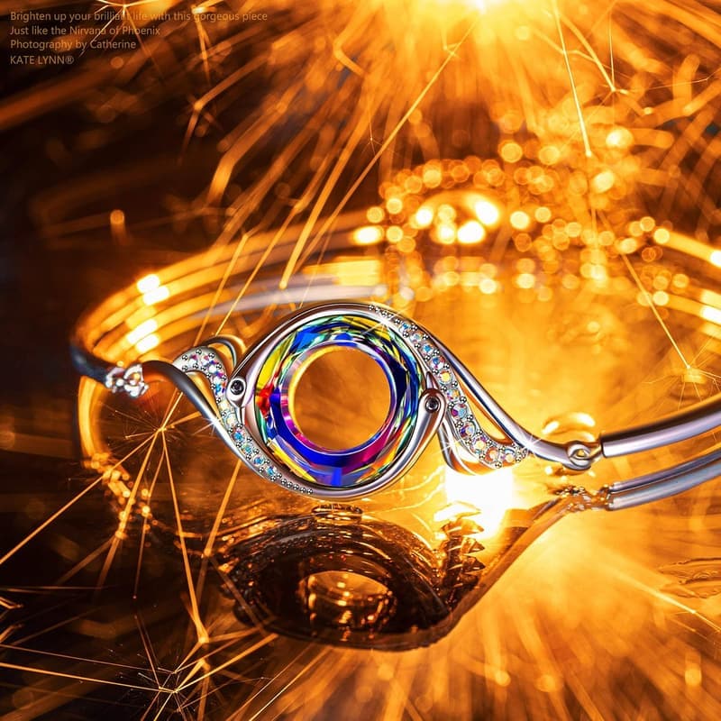 Birthday Gift: Adjustable Phoenix Bracelet with Austrian Crystals