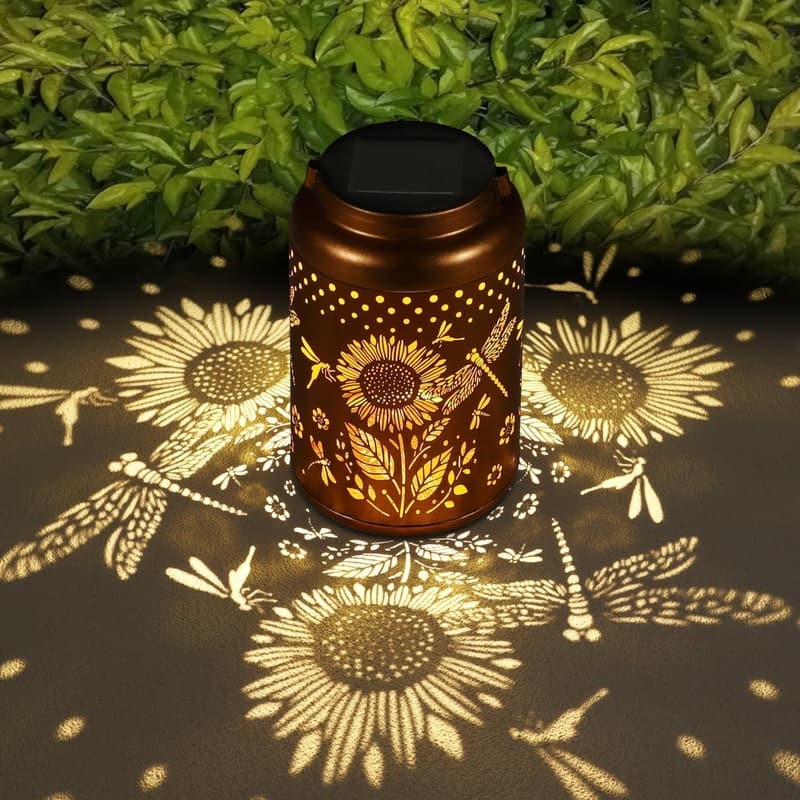 Sunflower LED Solar Lantern - Outdoor Garden Decor Gift for Mom