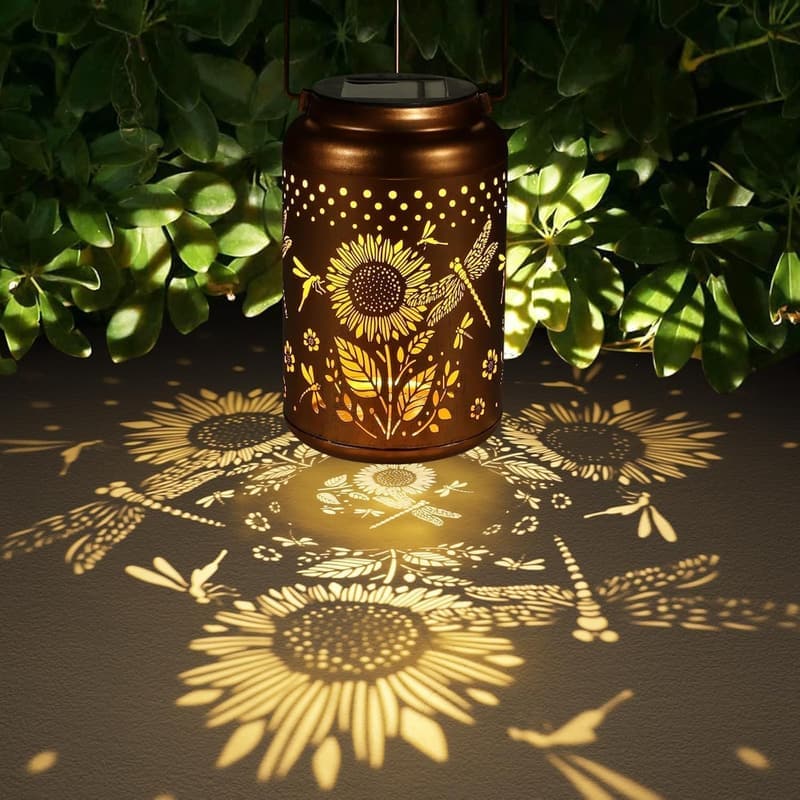Sunflower LED Solar Lantern - Outdoor Garden Decor Gift for Mom