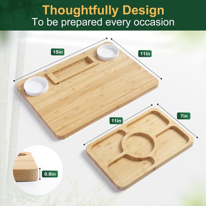 Bamboo Charcuterie Board & Knife Set - Unique Gift for Women