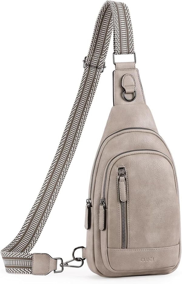 Leather Crossbody Sling Backpack for Women