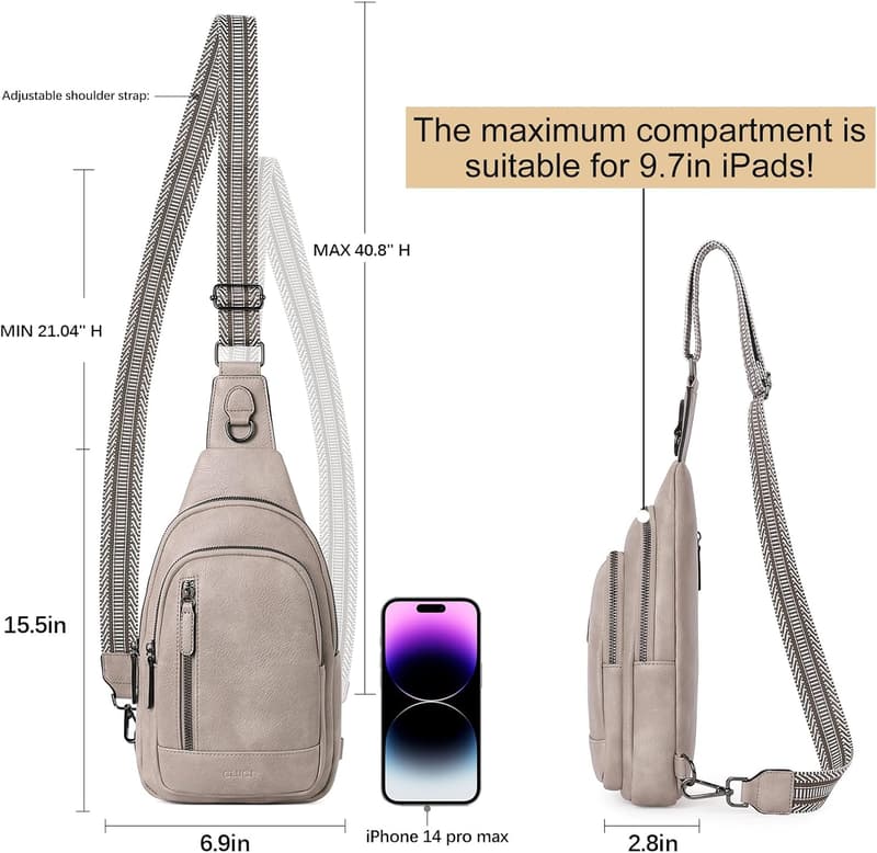 Leather Crossbody Sling Backpack for Women