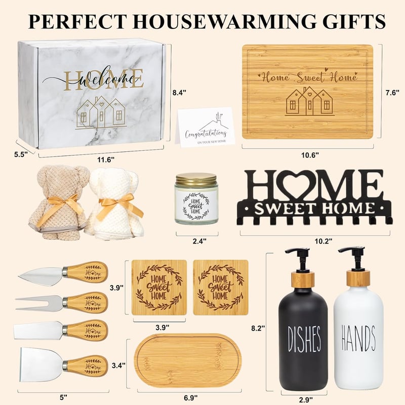 Housewarming Gift Basket for Couples – 14 Essentials Set