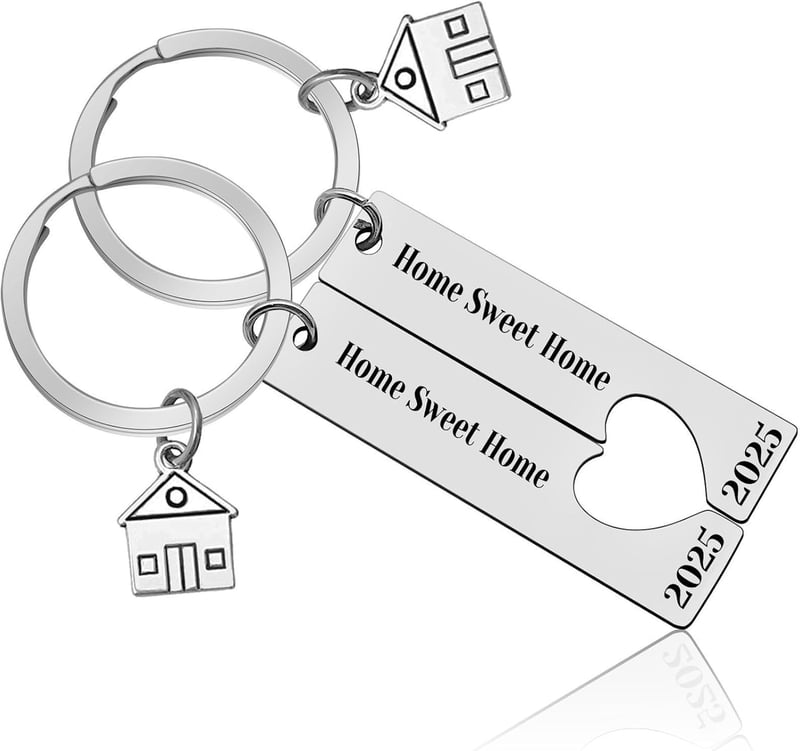 Housewarming Keychain Set for New Homeowners and Couples