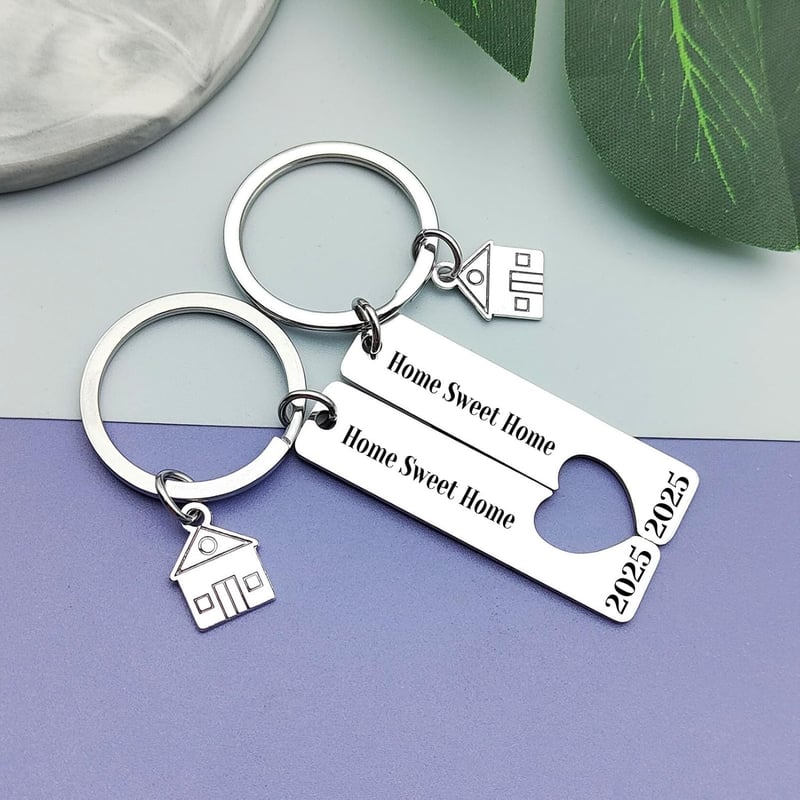 Housewarming Keychain Set for New Homeowners and Couples