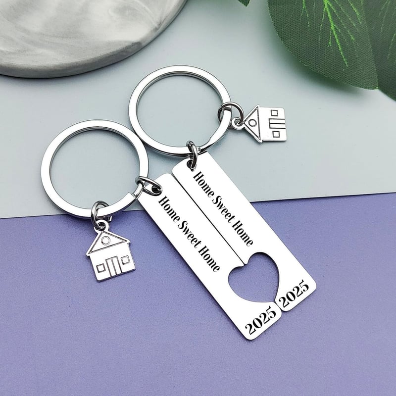 Housewarming Keychain Set for New Homeowners and Couples