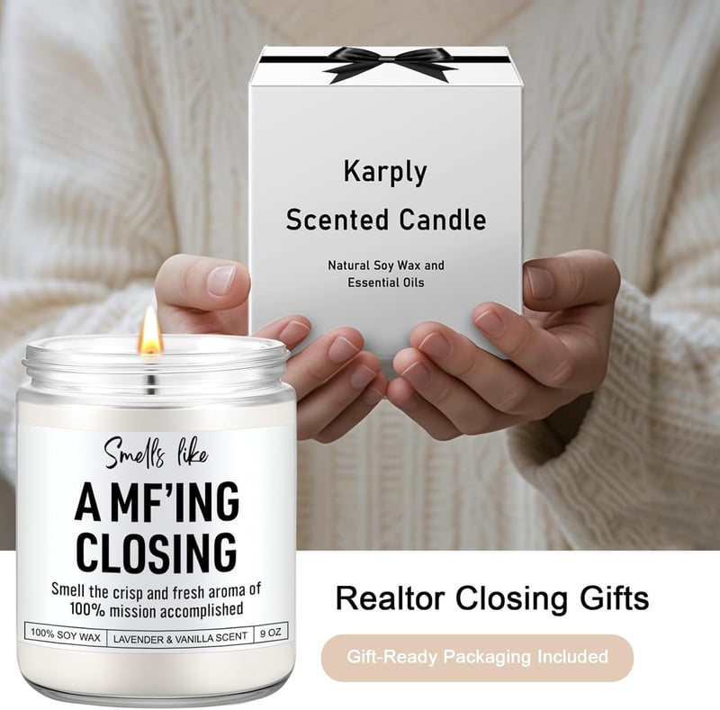 Scented Candle for Realtors - Appreciation Gift for Closing