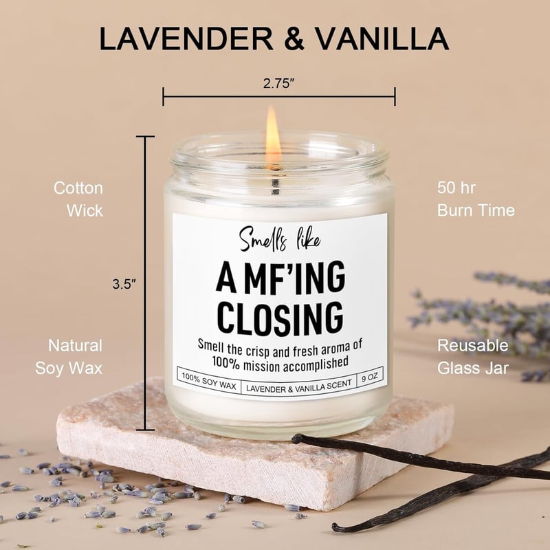 Scented Candle for Realtors - Appreciation Gift for Closing