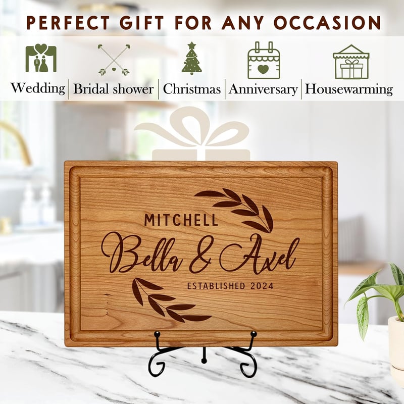 Custom Engraved Cutting Board - Unique Gift for Couples