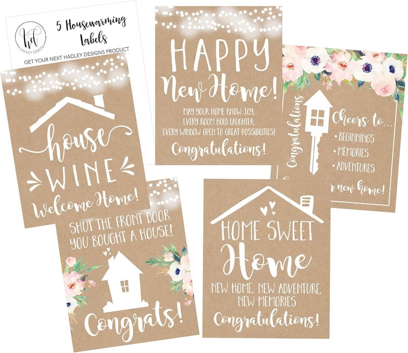 Housewarming Gift Set: Rustic Stickers & Wine Labels