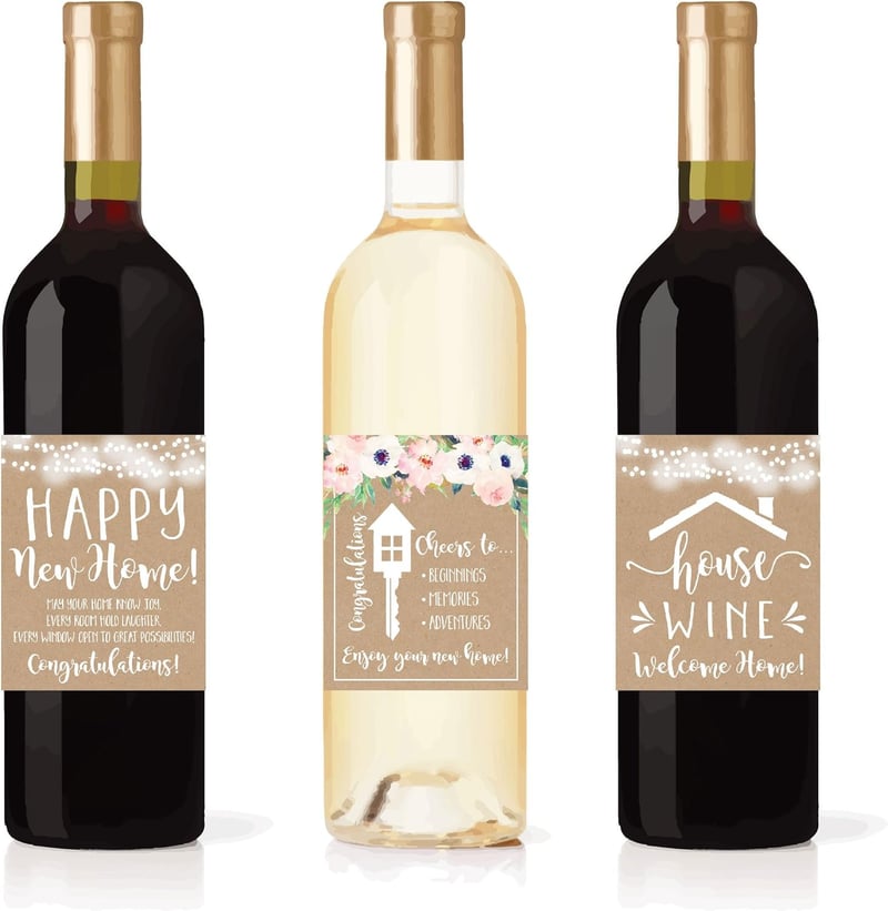Housewarming Gift Set: Rustic Stickers & Wine Labels