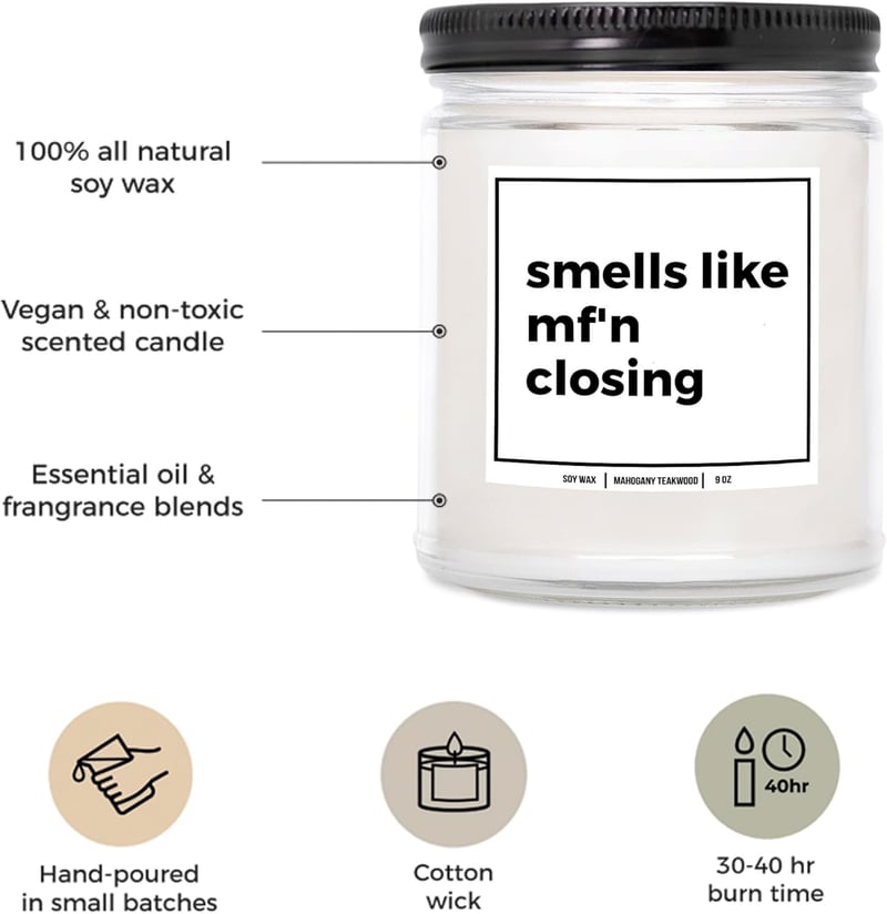 Real Estate Agent Closing Gift Candle (Mahogany Teakwood)