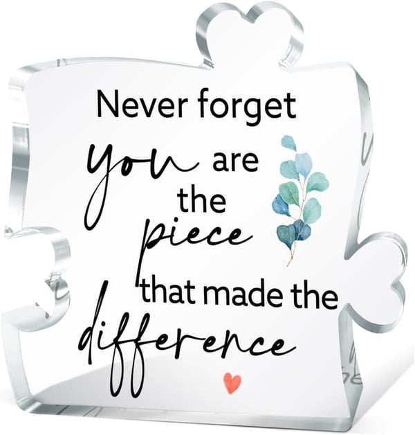Inspirational Acrylic Puzzle Plaque for Women - Motivational Desk Decor