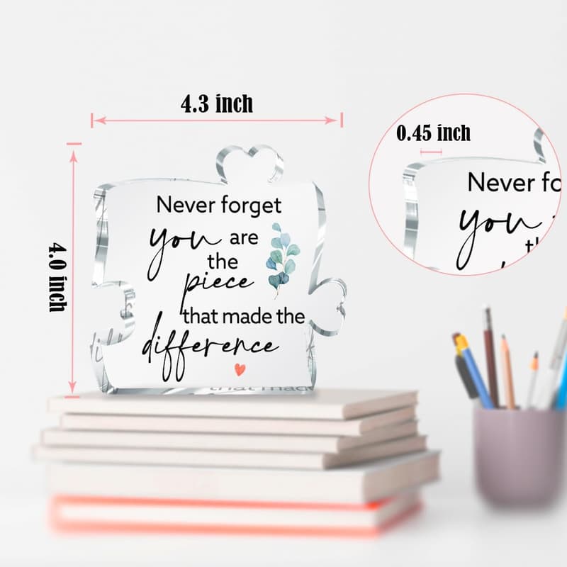 Inspirational Acrylic Puzzle Plaque for Women - Motivational Desk Decor