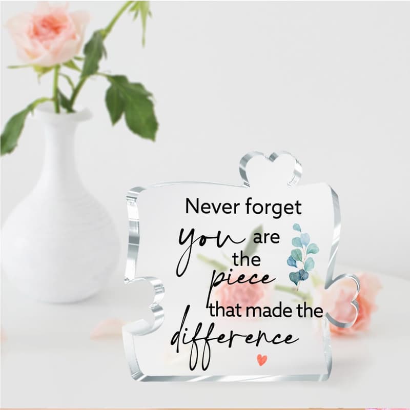 Inspirational Acrylic Puzzle Plaque for Women - Motivational Desk Decor
