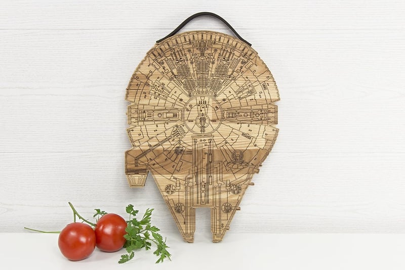 Engraved Millennium Falcon Wooden Cutting Board - Valentine's Gift