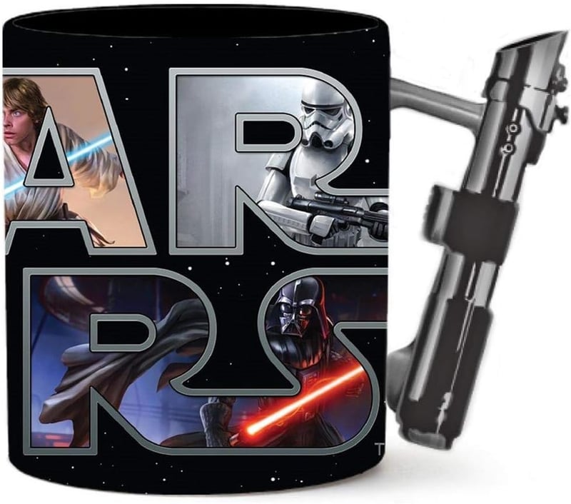 Star Wars Lightsaber Sculpted Handle Ceramic Mug, 20 oz