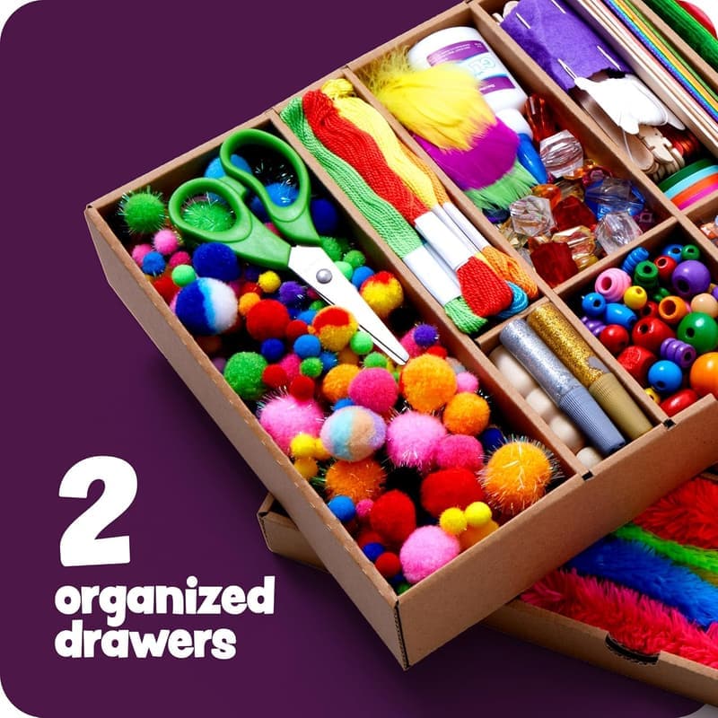 Kids Craft Supplies Kit - Arts and Crafts Set for Ages 4-12