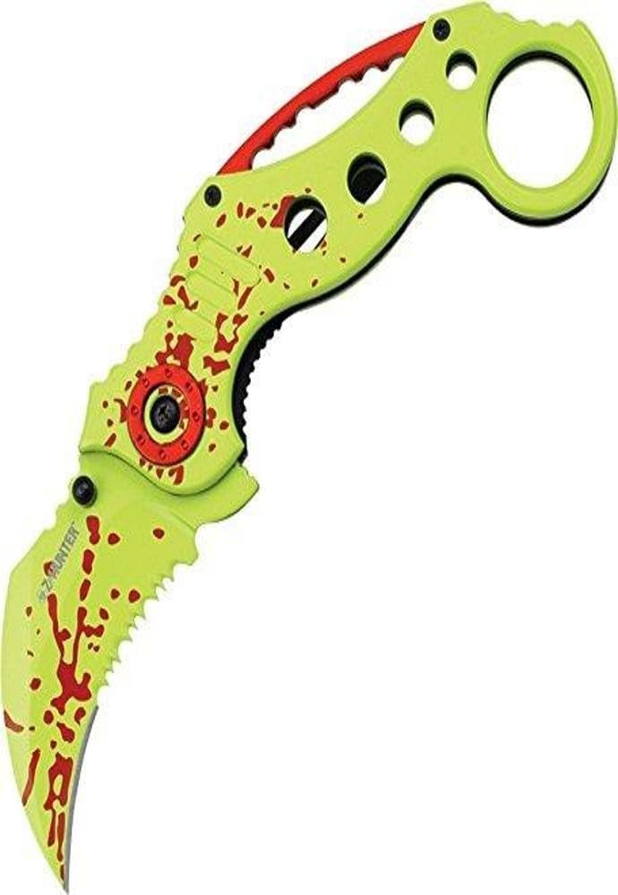 Karambit-Style Spring Assist Folding Knife, 5-Inch Closed