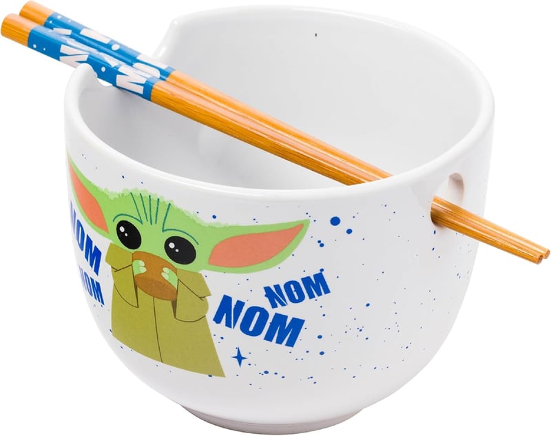 Mandalorian Baby Yoda Grogu Ceramic Ramen Bowl Set