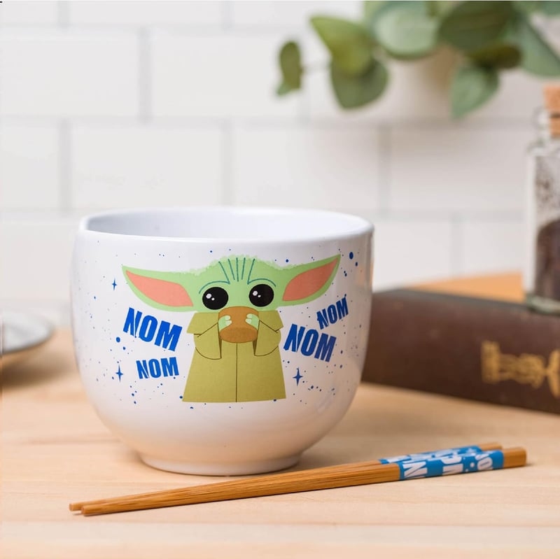 Mandalorian Baby Yoda Grogu Ceramic Ramen Bowl Set