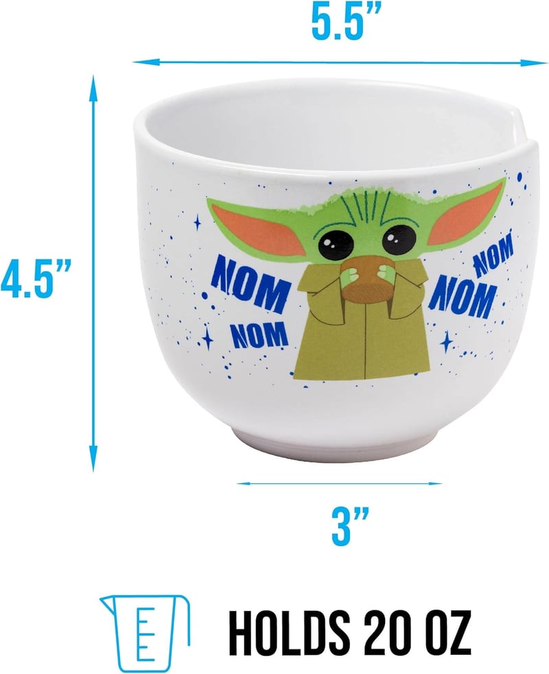 Mandalorian Baby Yoda Grogu Ceramic Ramen Bowl Set
