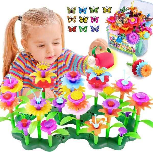 Spring Flower Garden Building Toy Set - 109pcs STEM Gift for Girls