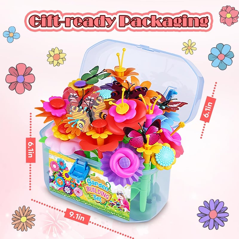 Spring Flower Garden Building Toy Set - 109pcs STEM Gift for Girls