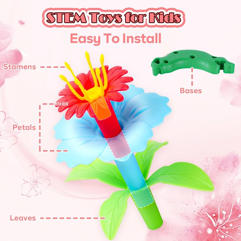 Spring Flower Garden Building Toy Set - 109pcs STEM Gift for Girls