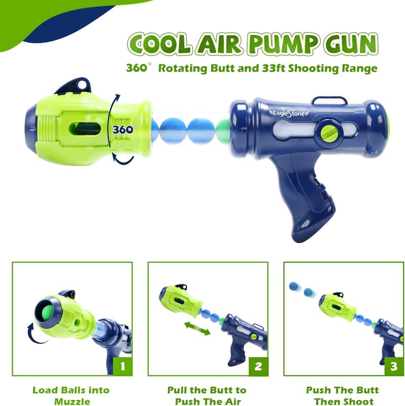 Dinosaur Target Shooting Game with Pump Guns & LED Sound