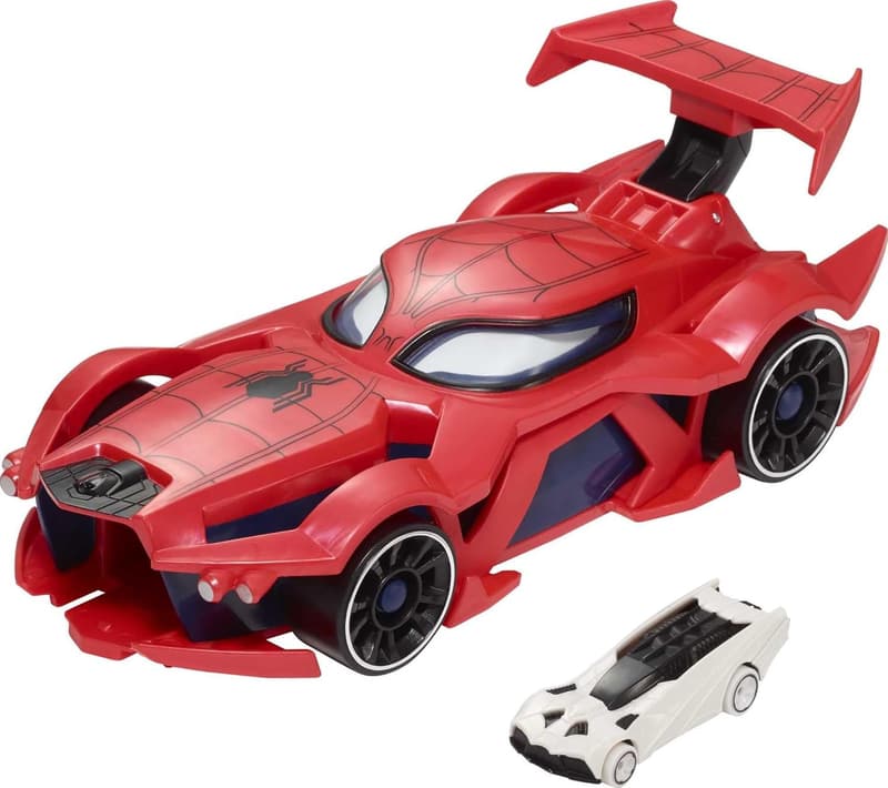 Spider-Man Hot Wheels Web-Car Launcher with 1:64 Scale Car