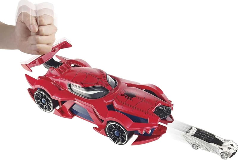 Spider-Man Hot Wheels Web-Car Launcher with 1:64 Scale Car