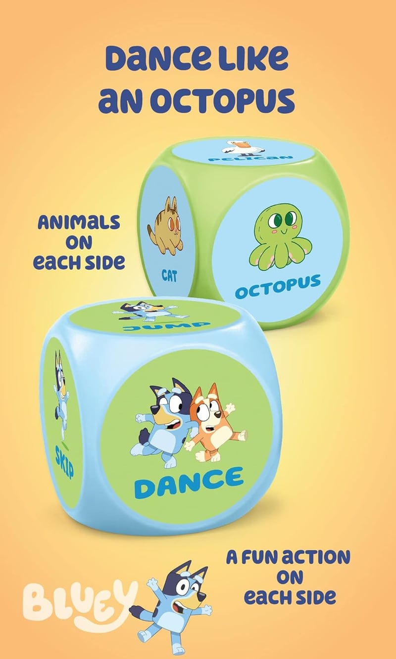 Bluey Wackadoo Dice Game for Family Fun with 36 Combinations