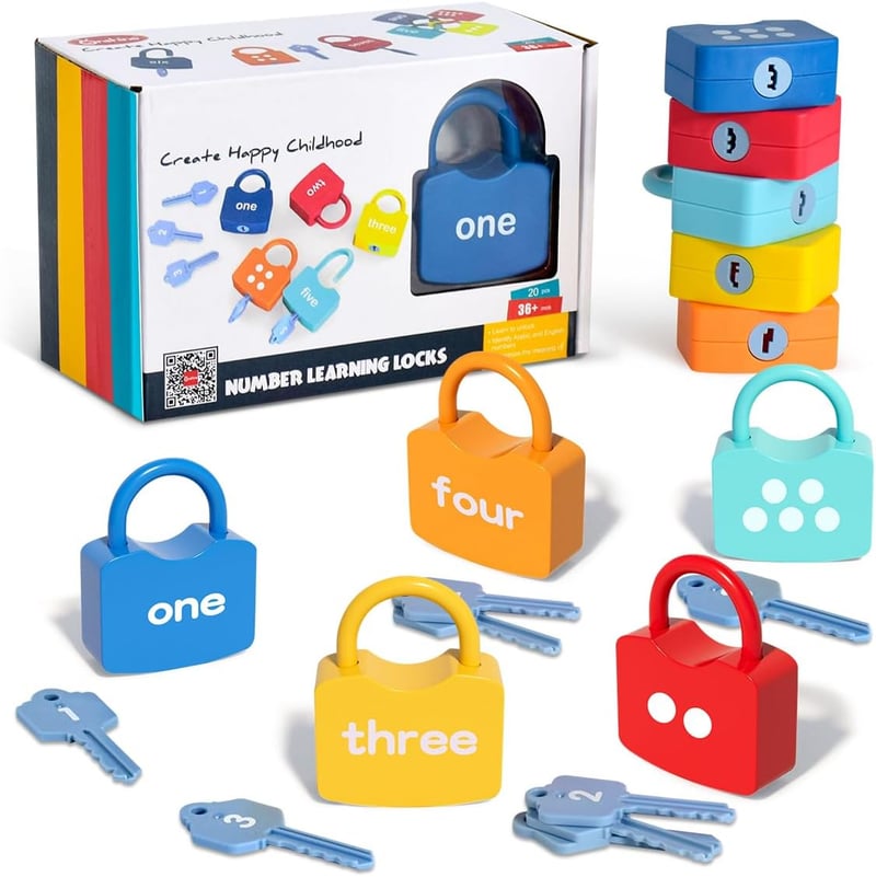 Montessori Lock & Key Counting Toys for 3-Year-Olds