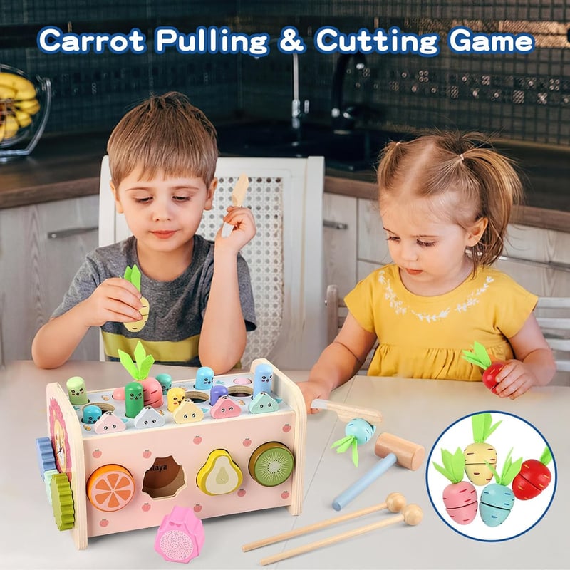 Montessori Wooden Hammering Toy Set for Toddlers, 1-3 Years